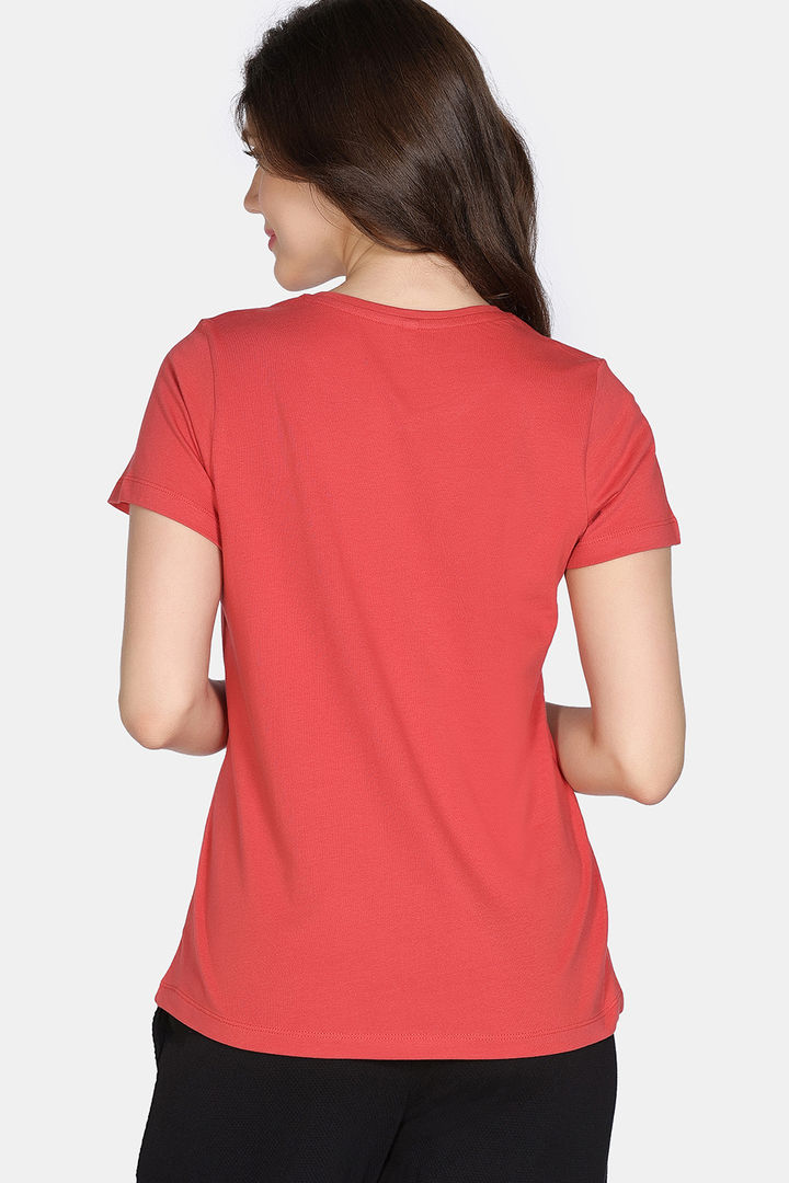 Zivame Knit Cotton Sleep Top - Burnt Sienna — image 4